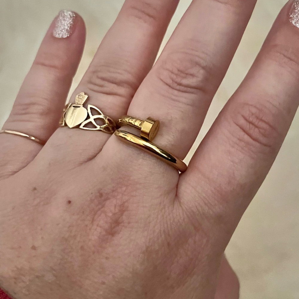 Gold Hammer Nail Ring